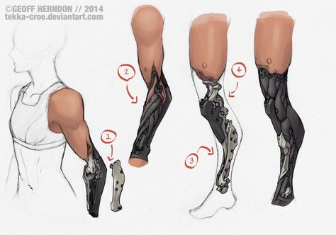 Mechanical Leg, Leg Drawing, Style Cyberpunk, Cyborgs Art, Prosthetic Leg, Arte Robot, Arte Cyberpunk, Cyberpunk Character, Robot Design