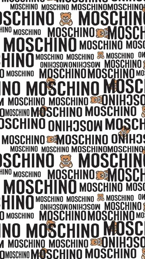 Download Moschino Logo And Bears Wallpaper | Wallpapers.com Moschino Wallpaper Iphone, Fendi Logo Wallpaper, Wallpapers Vintage Iphone, Moschino Wallpaper, Vintage Iphone Wallpaper, Iphone Wallpaper Words, Glamour Wallpaper, Bears Wallpaper, Luxe Logo