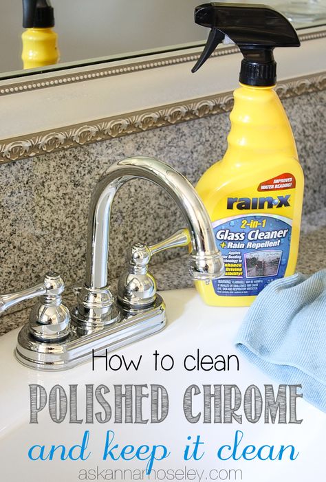 Chrome fixtures can seem hard to clean but it's actually really easy! I'm showing you how to clean chrome fixtures and keep them clean with a microfiber cloth and a secret tip. Homemade Toilet Cleaner, Clean Baking Pans, How To Clean Chrome, Hardwood Floor Cleaner, Cleaning Painted Walls, Keep It Clean, Glass Cooktop, Chrome Fixtures, Deep Cleaning Tips