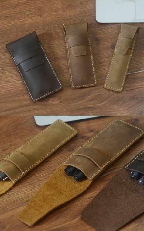 Diy Leather Pen Holder, Pens Holder, Leather Pen Holder, Handmade Leather Work, Leather Pen Case, Personalized Pen, Diy Gifts For Men, Mens Leather Accessories, Diy Leather Projects