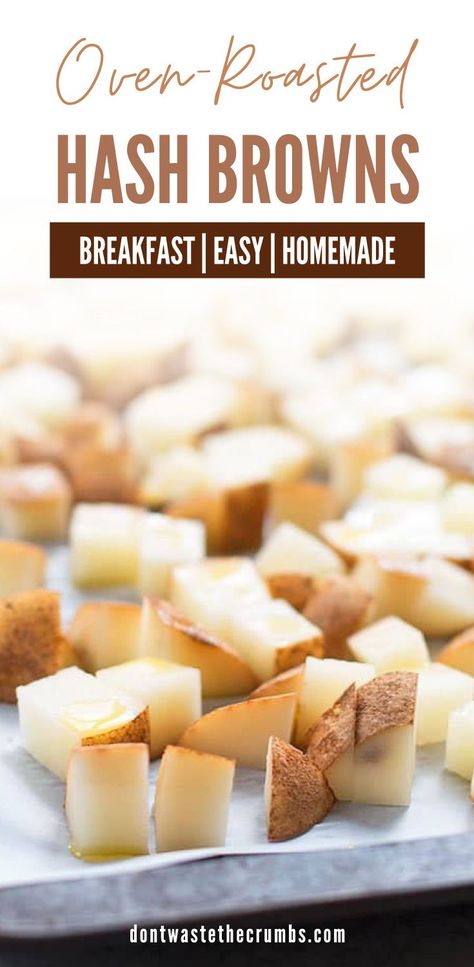 Breakfast With Potatoes, Oven Baked Hash Browns, Oven Hashbrowns, Baked Hashbrowns, Easy Hashbrowns, Hash Brown Breakfast, Potato Hash Recipe, Homemade Hashbrowns, Potatoes In Oven