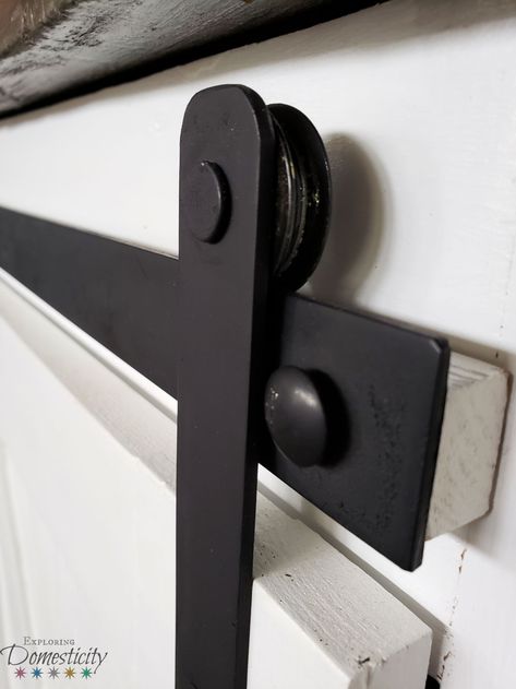 Diy Sliding Door Hardware, Diy Barn Door Hardware Cheap How To Make, Barn Door Hardware Ideas, Mew House, Diy Barn Door Track, Mini Barn Door Hardware, Barn Door Diy, Rolling Doors, Barn Door Shutters