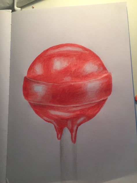 Lolly Pop Drawing, Realistic Gummy Bear Drawing, Lollipop Aesthetic Drawing, Lollipop Drawing, Candy Drawing Colored Pencil, Realistic Lollipop Drawing, Realistic Chocolate Drawing, Lollipop Lips, Sweets Art