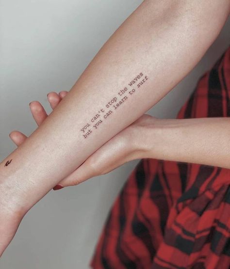 Inspiring Quote Tattoos, Cream Tattoo, Tattoo Quotes About Life, Phrase Tattoos, Small Quote Tattoos, Meaningful Tattoo Quotes, Quote Tattoos, Omerta Tattoo, Inspiration Tattoo