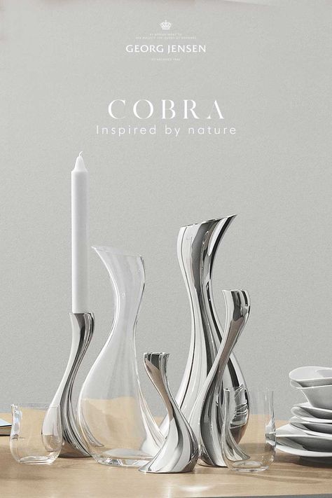 The distinctive curves of the Georg Jensen Cobra collection add a touch of contemporary style to your home. Shop online today and receive free shipping over $150. Water Carafe, Will And Grace, Glass Carafe, Glass Pitcher, Beautiful Gift Wrapping, Water Jug, Georg Jensen, Organic Form, Burke Decor