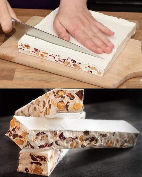 Classic Nougat Recipe - Greenku Recipes Peanut Nougat Recipe, Nougat Bars Recipe, French Nougat Recipe, Vegan Nougat Recipe, Nougat Recipe Easy, Italian Torrone Recipe, Soft Nougat Recipe, Nougatine Recipe, Italian Nougat Recipe