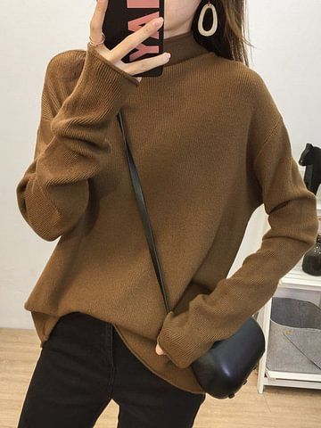 Alle produkter Purple Coffee, Winter Typ, Sweater Tops, Winter Dress Outfits, Boho Stil, Trendy Tops, Signature Style, Bottoms Pants, Turtleneck Sweater