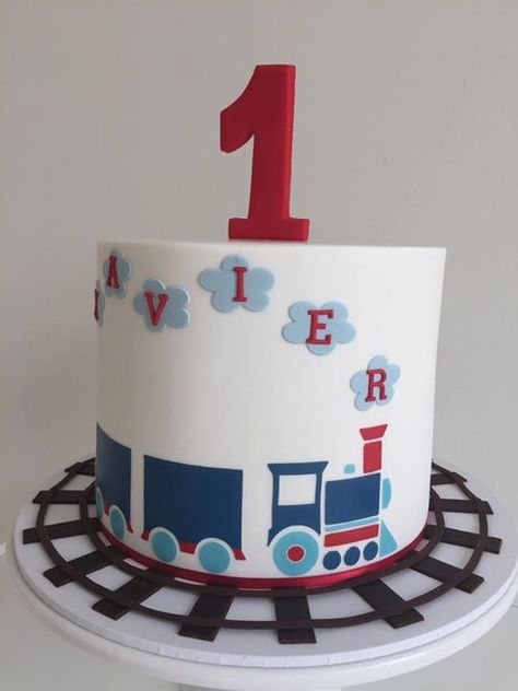 Train Birthday Party Cake, Thomas Birthday Cakes, Train Birthday Theme, Train Theme Birthday Party, Thomas The Train Birthday Party, Second Birthday Cakes, Train Birthday Cake, Book Birthday Parties, 2nd Birthday Party For Boys