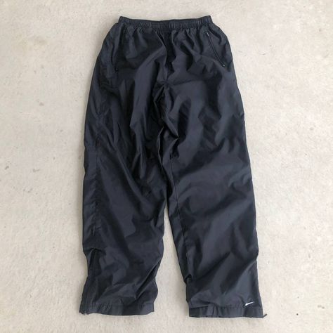 Nike Vintage 2000’s Nike Air Swoosh Black Windbreaker Track Pants | Grailed Nike Windbreaker Pants, Vintage Track Pants, Old Nikes, Windbreaker Track Pants, Thick Pants, Windbreaker Pants, Nike Track Pants, Men's Bottoms, Black Windbreaker