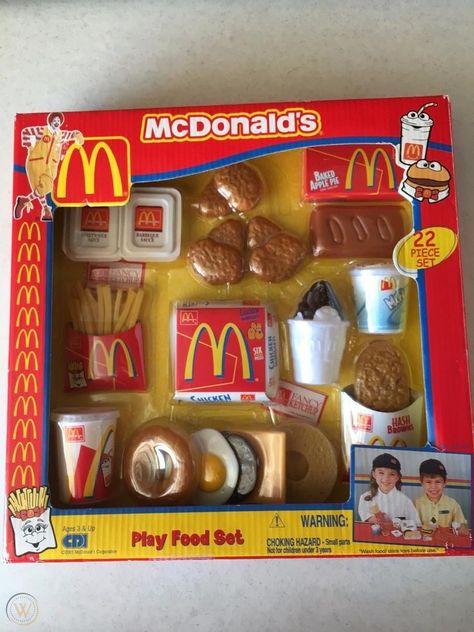 2001 McDonald's Play Food Set | #1876956275 Mcdonalds Toys 90s, Mcdonalds Play Food Set, Mcdonalds Playset, Mcdonalds Playplace, Mcdonald Land, Mcdonalds Ice Cream, Mcdonald's Toys, 2000s Toys, Creative Kids Rooms