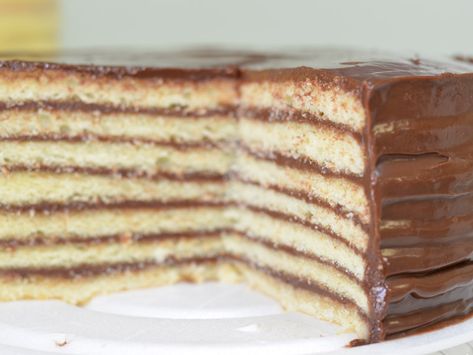 7 Layer Caramel Cake Recipe, 7 Layer Chocolate Cake, Cakes Made From Scratch, Fudge Icing Recipe, 7 Layer Cakes, Valentine Dessert, Lane Cake, Caramel Cake Recipe, Chocolate Lemon