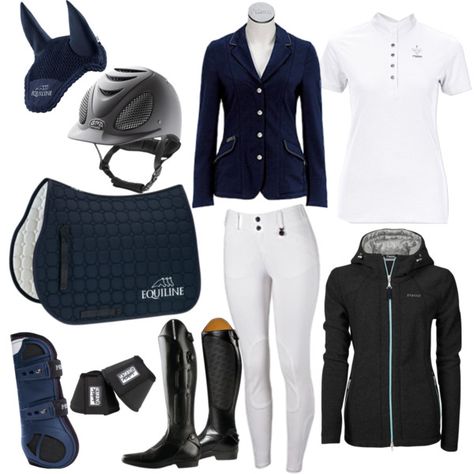 navy blue show jumping competition outfit by bilqna0403 on Polyvore featuring polyvore, fashion, style and clothing Equestrian Show Jumping Outfit, Show Jumping Outfit Riding Clothes, Equestrian Competition Outfit, Horse Competition Outfit, Horse Outfits Clothing, Outfit Equitation, Show Jumping Outfit, Riding Horses Outfit, Cute Equestrian Outfits