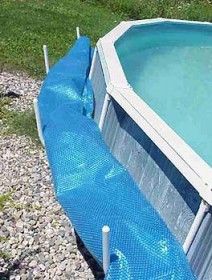 Solar Saddle Cover Holder for Above Ground Pools-White Installing Above Ground Pool, Solar Blanket For Pool, Above Ground Pool Cover, Solar Pool Cover, Pool Deck Plans, Pool Storage, Swimming Pool Decks, Above Ground Pools, Solar Cover