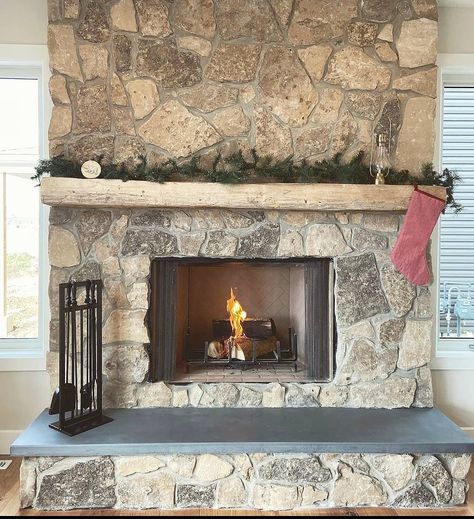 Outdoor Fireplace Hearth Ideas, Flagstone Fireplace Hearth, Sitting Hearth Fireplace, Build A Fireplace Hearth, Stone Fireplace With Marble Hearth, Hearth Material Ideas, Rustic Hearth Ideas, Farmhouse Fireplace With Hearth, Wood Burning Fireplace With Hearth