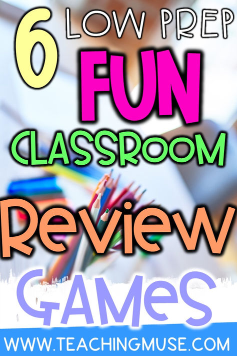 Looking for ways to spice up your review with your 5 6 7 grade students? Check out these low prep classroom review games to use before assessments. Each review game idea will engage students and help prepare them for their upcoming quiz or test Best part is the ideas won't break your bank! Check out the 6 review game ideas for free by clicking the link Test Review Games Middle School, Review Activities Elementary, Active Review Games, Class Review Games, Classroom Review Games, Classroom Games Elementary, Test Review Games, Prep Classroom, Elementary Games