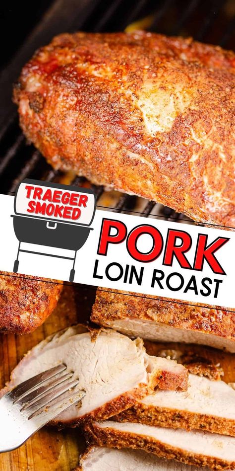 This easy Traeger Smoked Pork Loin Roast made on your wood pellet grill, is a juicy and tender piece of meat with only 3 simple ingredients! Smoked Pork Top Loin Roast, Smoked Pork Loin Roast, Pressure Cooker Pork Tenderloin, Smoked Pork Loin Recipes, Grilled Pork Loin, Summer Grill, Traeger Grill Recipes, Smoked Pork Loin, Pork Loin Roast Recipes