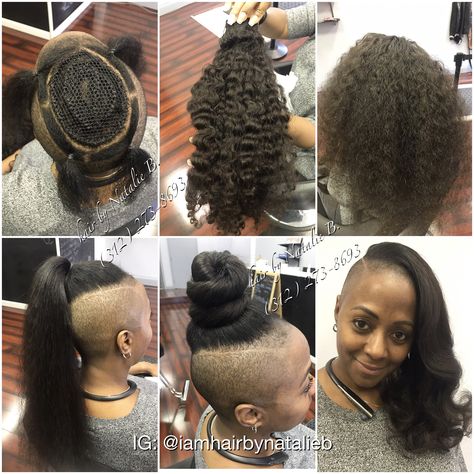 When your client has shaved sides, but still slays in her sew-in! ***My client has one bundle of @yummyextensions installed, in this Versatile Perfect Pony™ Sew-In, created by me! Call or text Natalie B. to schedule your appointment at (312) 273-8693.  IG: @iamhairbynatalieb FB: Hair by Natalie B. Versatile Sew In Weave Hairstyles, Versatile Sew In Weave, Versatile Sew In, Sew In Weave Hairstyles, Braids With Shaved Sides, Shaved Side Hairstyles, Shaved Hair Designs, Sew In Hairstyles, Sew In Weave