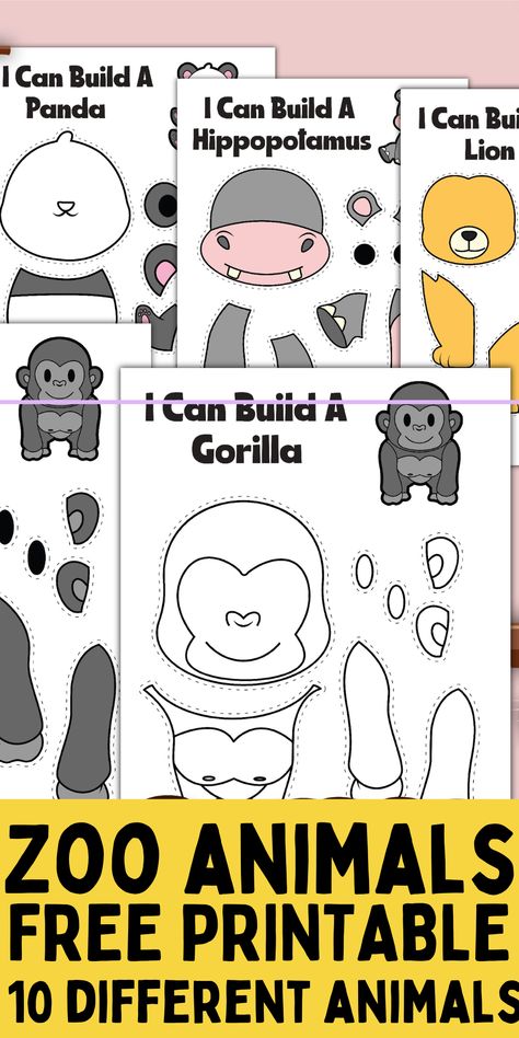 Zoo Printables, Zoo Animals Preschool Activities, Jungle Animals Preschool, Zoo Activities Preschool, Zoo Animals Preschool, Zoo Lessons, Zoo Animal Activities, Preschool Zoo Theme, Preschool Jungle