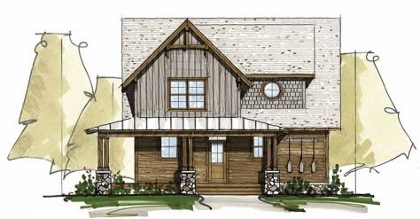 Wide House Plans, Vacation Home Plans, Mountain Home Plans, Homes With Wrap Around Porches, Wide House, Rustic Mountain Homes, Colonial Cottage, Timber Home, Open Loft