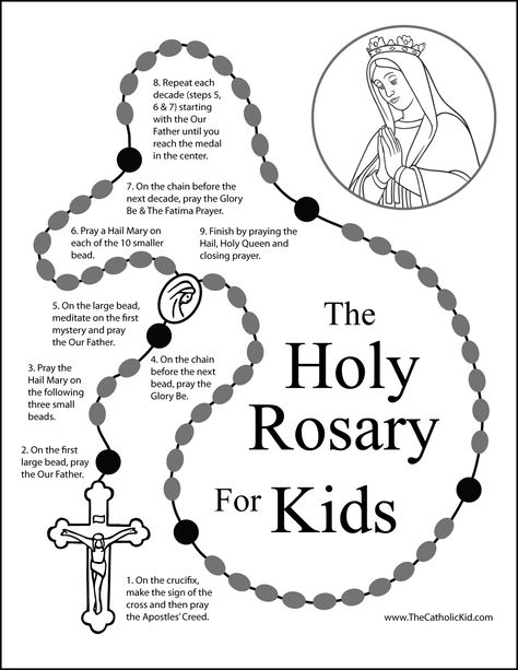 How to Pray the Rosary for Kids - TheCatholicKid.com Hail Mary Prayer For Kids, Rosary For Kids, Praying The Rosary Catholic, Ccd Activities, Fatima Prayer, Saying The Rosary, English Prayer, Closing Prayer, Apostles Creed