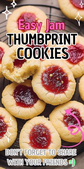 Easy Jam Thumbprint Cookies Jam Thumb Print Cookie, No Chill Thumbprint Cookies, Thumb Drop Cookies, Easy Thumbprint Cookies Simple, Thumb Print Cookies With Jelly, Best Thumbprint Cookies, Thumbprint Cookies Easy, Peach Pound Cakes, Jam Thumbprint Cookies