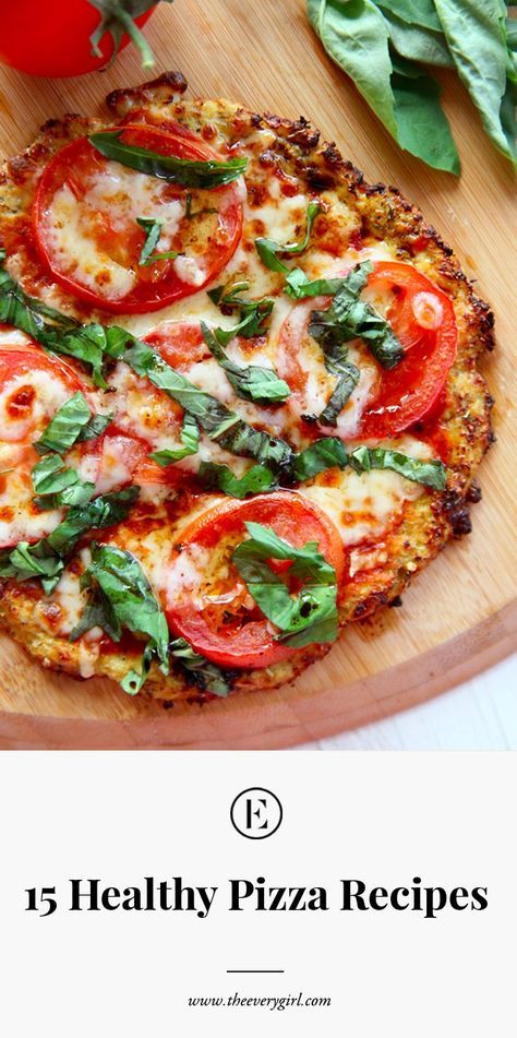 15 Healthy Pizza Recipes Healthy Pizza Crust Recipe, Boboli Pizza, Boboli Pizza Recipes, Healthy Mug Recipes, Smothie Recipes, Seafood Pizza Recipes, Healthy Pizza Crust, Pizza Healthy, Low Carb Pizza Recipes