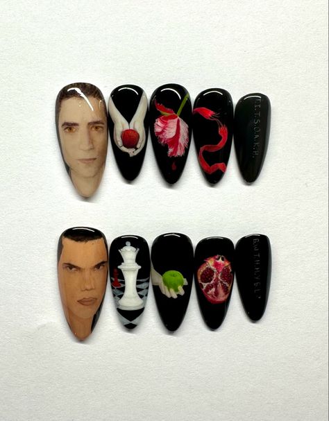 Twilight Nail Designs, Twilight Nails, 2022 Nails, Skin Makeup, Press On Nails, Tatting, Workout Clothes, Acrylic Nails, Hello Kitty