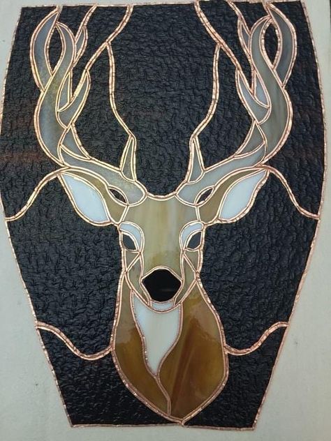 Stained Glass Deer, Stained Glass Tattoo, Stained Glass Windows Church, Stained Glass Quilt, Stained Glass Patterns Free, Snowshoes, Stained Glass Window Panel, Glass Art Projects, Stained Glass Decor