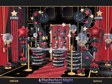 A set of decorative and functional objects for your perfect nights. Includes 10 objects: Found in TSR Category 'Sims 4 Decorative Sets' Sims 4 Sets, Oscar Party Decorations, Prom Balloons, Lotes The Sims 4, Cinema Decor, Sims 4 Cc Eyes, Sims 4 Traits, Birthday Party Set, Prom Decor