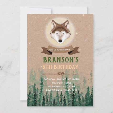 $ 2.9 | Forest wolf birthday theme invitation #forest wolf birthday theme invitation, wolf birthday invitation, wolf party, wolf invitation, wild animals invitation, wolf theme, wolf birthday 18th Birthday Invitations, Wolf Party, Wolf Birthday, Skate Birthday, 5th Birthday Party Ideas, Forest Party, Halloween Birthday Invitations, 21st Birthday Invitations, 60th Birthday Invitations