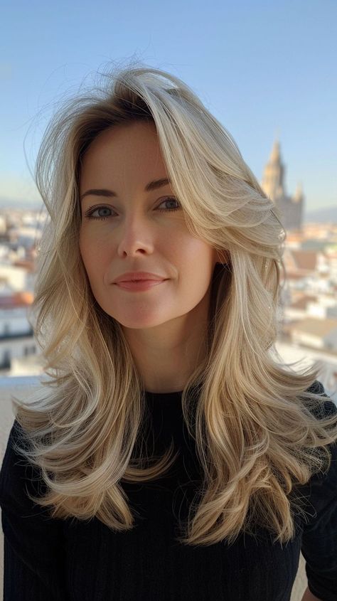 Everyday Eye Makeup, Trending Haircuts, Hair Color Balayage, Long Blonde Hair, Hair Color Trends, Layered Haircuts, Short Hairstyles For Women, Balayage Hair, Womens Haircuts