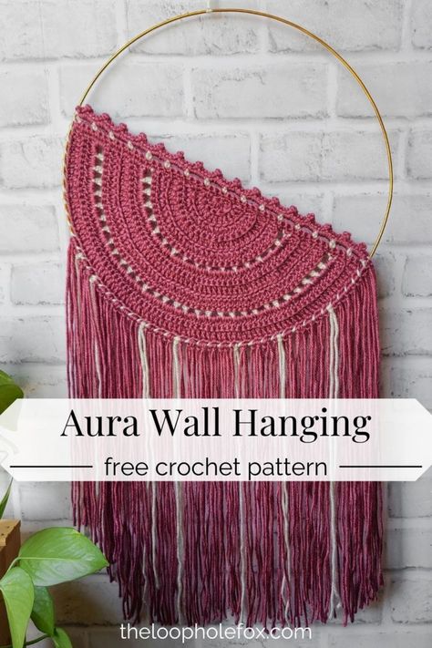 Variegated Yarn Crochet Ideas, Boho Crochet Wall Hanging Pattern, Modern Crochet Projects Latest Trends, Circle Boho Wall Art, Western Boho Diy Decor, Hoop Wall Hanging Diy, Crochet Wall Decor Free Pattern, Boho Crochet Patterns Free, Crochet Wall Hanging Pattern Free