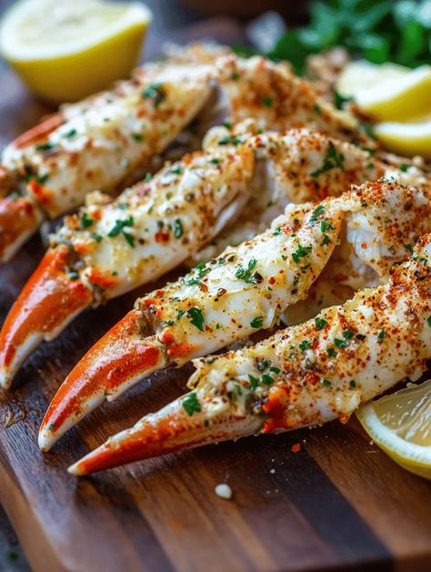 Crackling Bliss: Baked Crab Legs in Butter Sauce - Sanepe Recipes Crab Leg Butter Sauce Recipes, Baking Crab Legs Oven, Oven Baked Snow Crab Legs Recipes, Crab Claws Recipe How To Cook, How To Bake Crab Legs In Oven, Steak And Crab Legs Dinner, Crab Leg Butter Sauce, Garlic Crabs Recipe, Crab Leg Sides