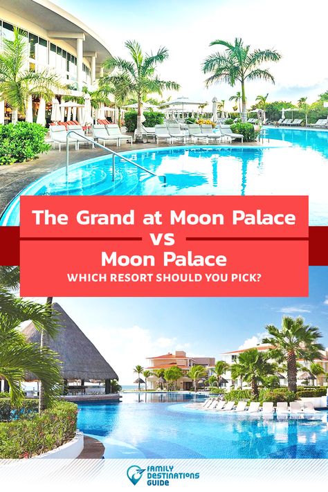 Thinking about a family vacation and unsure whether to stay at The Grand At Moon Palace or Moon Palace? We’re FamilyDestinationsGuide and we’re here to help. In this head-to-head review, The Grand At Moon Palace vs Moon Palace, you’ll discover exactly which resort is best for you and your family - so you get memories that last a lifetime! #thegrandatmoonpalace #moonpalace #familyvacation Moon Palace Nizuc Cancun, Grand Moon Palace Cancun, Cancun Moon Palace Resort, Beach Palace Cancun, Cancun Mexico Resorts, Beach Palace, Moon Palace Cancun, Cancun Mexico Travel, Vacay Ideas