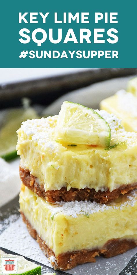 Easy Key Lime Pie, Pie Squares, Key Lime Desserts, Key Lime Pie Bars, Key Lime Pie Easy, Kek Lapis, Lime Desserts, Pie Bar Recipes, Lime Recipes