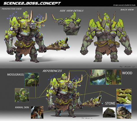 ArtStation - Old concept art works for an animation short., Rock D Elemental Monster, Mythical Characters, Tree Man, Mythical Monsters, Hollow Art, Fantasy Creature, Fantasy Beasts, Arte Cyberpunk, Monster Concept Art