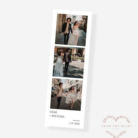 Capture your special day with our Editable Wedding Photo Stripe Template, perfect for creating personalized wedding keepsakes. 💍 #wedding #weddingphotography #weddingkeepsake #weddingkeepsakegift #photostrip #photostrips #weddingtemplate #etsy #etsyshop #etsyseller #bookmarks Photo Strip Template, Photo Booth Layout, Photo Booth Strip, Booth Layout, Custom Wedding Decor, Photobooth Template, Photo Strip, Minimalist Photos, Personalized Bookmarks