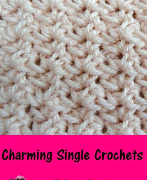 Meladoras Creations | Charming Single Crochets – Free Crochet Pattern Crochet Throws, Crochet Lace Scarf, Crochet 101, Ripple Stitch, Winter Projects, Fiber Crafts, Crocheting Projects, Crochet Scarf Pattern Free, Crochet Stitches Free