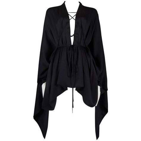 Preowned Gucci By Tom Ford Black Silk Evening Lace Up Poncho Blouse,... ($2,437) ❤ liked on Polyvore featuring tops, blouses, shirts, dresses, black, lace up front shirt, evening blouses, lace up blouse, silk poncho and cuff shirts Sweetie Outfits, Cocktail Blouses, Shirts Gucci, Holiday Shirt Ideas, Poncho Shirt, Blouse Dress Outfit, Ford Shirt, Silk Poncho, Gucci By Tom Ford