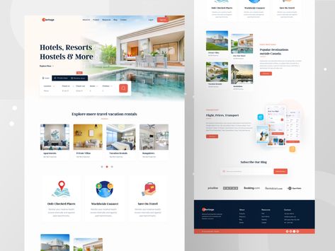 Hotel Booking landing page by Ashik 🕸 for Twinkle on Dribbble Hotel Landing Page, Hotel Booking Website, Landing Page Inspiration, Wireframe Design, Good Advertisements, Web Design And Development, Hotel Booking, Resort Villa, Hotel Management