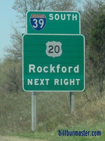 A BGS on WB I-90 at Rockford, Illinois Rockford Illinois, Road Sign, Road Signs, Coven, Highway Signs, Middle School, Lincoln, Illinois, Transportation