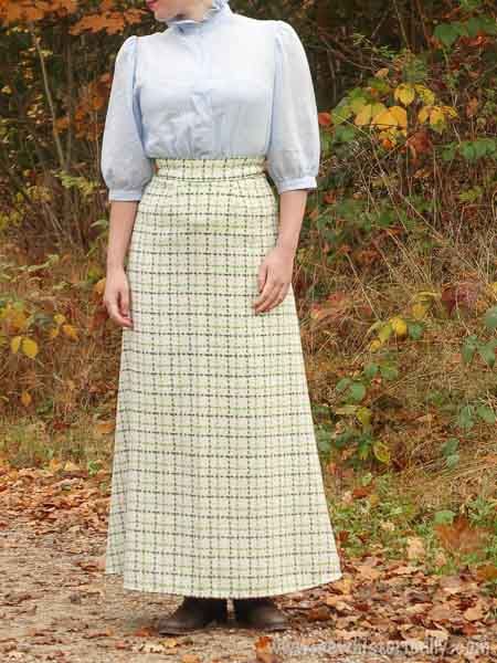 Early 20th Century Fashion, Edwardian Skirt, Long Skirt Pattern, Victorian Skirt, 1900 Fashion, Plaid Wool Skirt, Skirt Wool, 1800s Fashion, Edwardian Dress