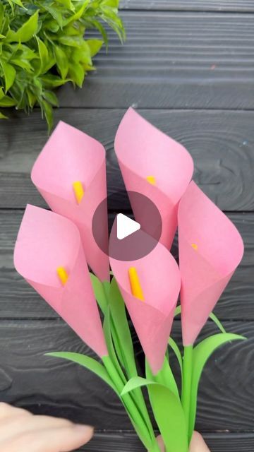 Paper Calla Lily, Diy Fleur, Easter Lily, Easy Paper Crafts Diy, How To Make Paper Flowers, Hanging Flower Wall, Paper Flower Wall, Make Paper, Paper Flower Tutorial