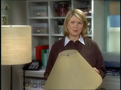 Martha Stewart and Cindy Treen make a lampshade from fabric and styrene to replace a worn-out shade. Recover Lamp Shades, Lampshade Redo, Make A Lampshade, Lampshade Makeover, Farmhouse Side Table, Diy Lamp Shade, Diy Lamp, Beautiful Lamp, Crafty Diy