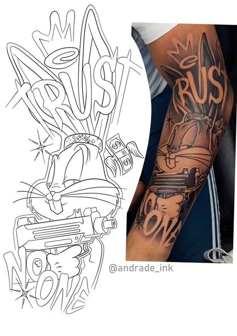 Gangsta Sleeve Tattoo, Realism Tattoo Stencil, Tattoo Stencils Outline Design, Hand Tattoo Stencil, Boondocks Tattoo, Tapsi Hapsi, Half Sleeve Tattoo Stencils, Tato Flash, Half Sleeve Tattoos Drawings