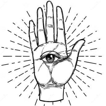 Eyes On Palms Tattoo, Eye In Hand Tattoo, Hand With Eye Tattoo, Hand With Eye, Ojo Tattoo, Sleeve Inspiration, Palm Tattoos, Eye Logo, Blue Fairy