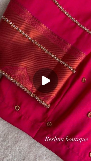 Blouse Stone Work Designs, Simple Blouse Work Designs Pattu, Simple Stone Work Blouse Designs, Simple Pattu Blouse Designs, Simple Hand Work Blouse Designs, Stone Work Blouse, Work Blouse Designs, Hand Work Design, Pattu Saree Blouse Designs