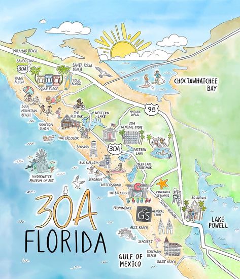 What is 30A? A Beginners Guide to 30A Florida | Panhandle Getaways 30a Itinerary, Panhandle Florida Things To Do, 30 A Florida, Santa Rosa Florida, Panhandle Florida, Emerald Coast Florida, Alys Beach Florida, Rosemary Beach Florida, Seacrest Beach