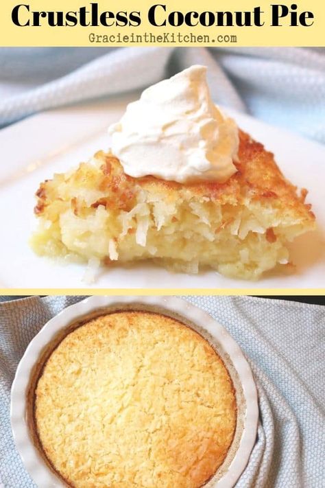 Crustless Desserts, Crustless Coconut Pie Recipe, Crustless Coconut Pie, Impossible Coconut Pie, Crustless Pie, French Coconut Pie, Coconut Pie Recipe, Coconut Custard Pie, Coconut Pie