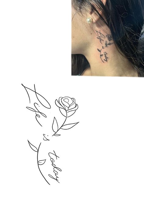 Neck Tattoo Stencil, Bubble Tattoo, Flower Tattoo Stencils, Side Wrist Tattoos, Cool Tattoo Drawings, Small Rose Tattoo, Neck Tattoos Women, Tattoo Outline Drawing, Couples Tattoo Designs